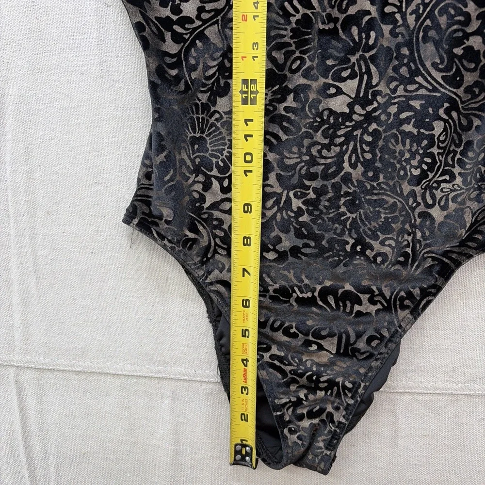 Capezio damask Dance Leotard mesh yoke Velvet/shear - Floral Velvet Leotard